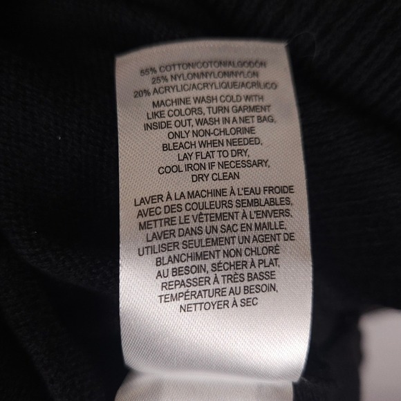 Lucky Brand Sweater Women's XXL Jet Black V-Neck Pullover Cotton Blend Knit NWT - Picture 5 of 9